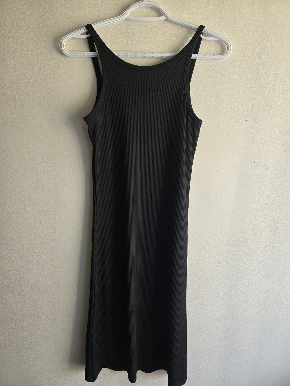 Women's Black Ribbed Tank Dress